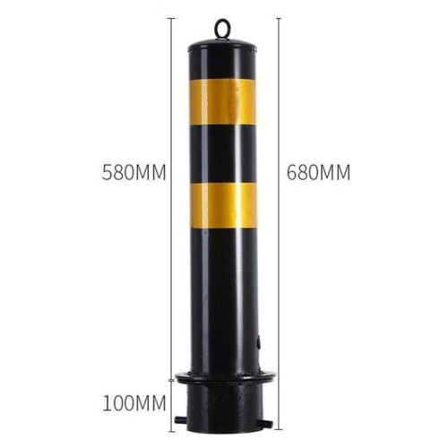 Parking Barrier Parking Iron Locked Parking Pole Anchored Exit Type 89mm 68 cm