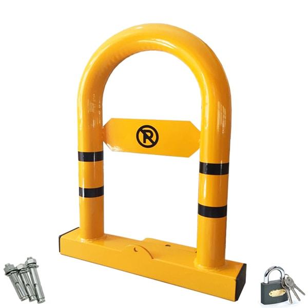 Parking Lot Barrier Parking Iron Locked Reclining Barrier Yellow