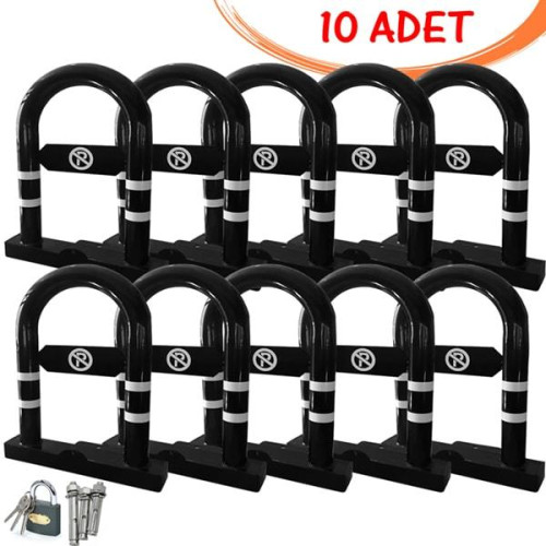 Parking Barrier Parking Iron Locked Reclining Barrier (10 PIECES) Black