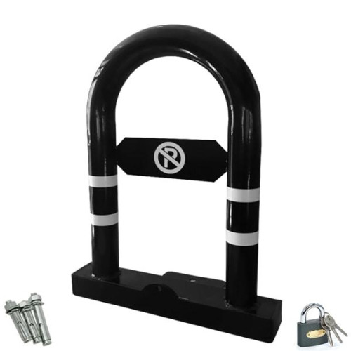 Parking Lot Barrier Parking Iron Locked Reclining Barrier Black