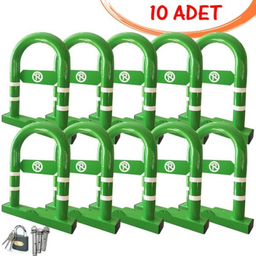 Parking Barrier Parking Iron Locked Reclining Barrier (10 PCS) Green