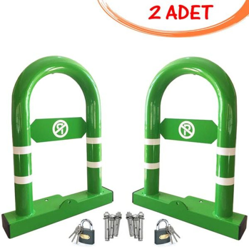 Parking Barrier Parking Iron Locked Reclining Barrier (2 PCS) Green