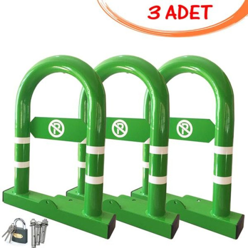 Parking Barrier Parking Iron Locked Reclining Barrier (3 PIECES) Green