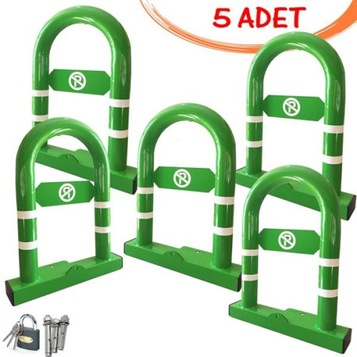 Parking Barrier Parking Iron Locked Reclining Barrier (5 PCS) Green