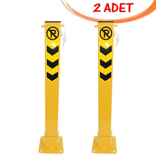 Parking Barrier Parking Iron Recessed Locked Parking Pole 75 cm 2 PCS