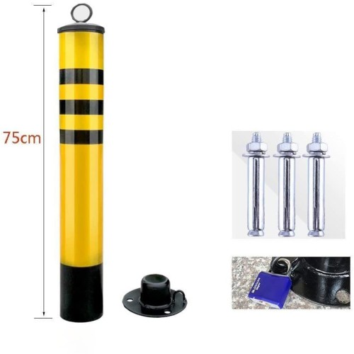 Parking Barrier Parking Iron Locked Parking Pole Anchored Exit Type 76mm 75 cm