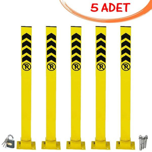 Parking Lot Barrier Parking Iron Locked Reclining Profile Barrier (5 PCS)