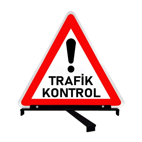 Trafik Kontrol Levhası Üçgen Ayaklı Trafik İşareti Trafik Kontrolü Tabelası