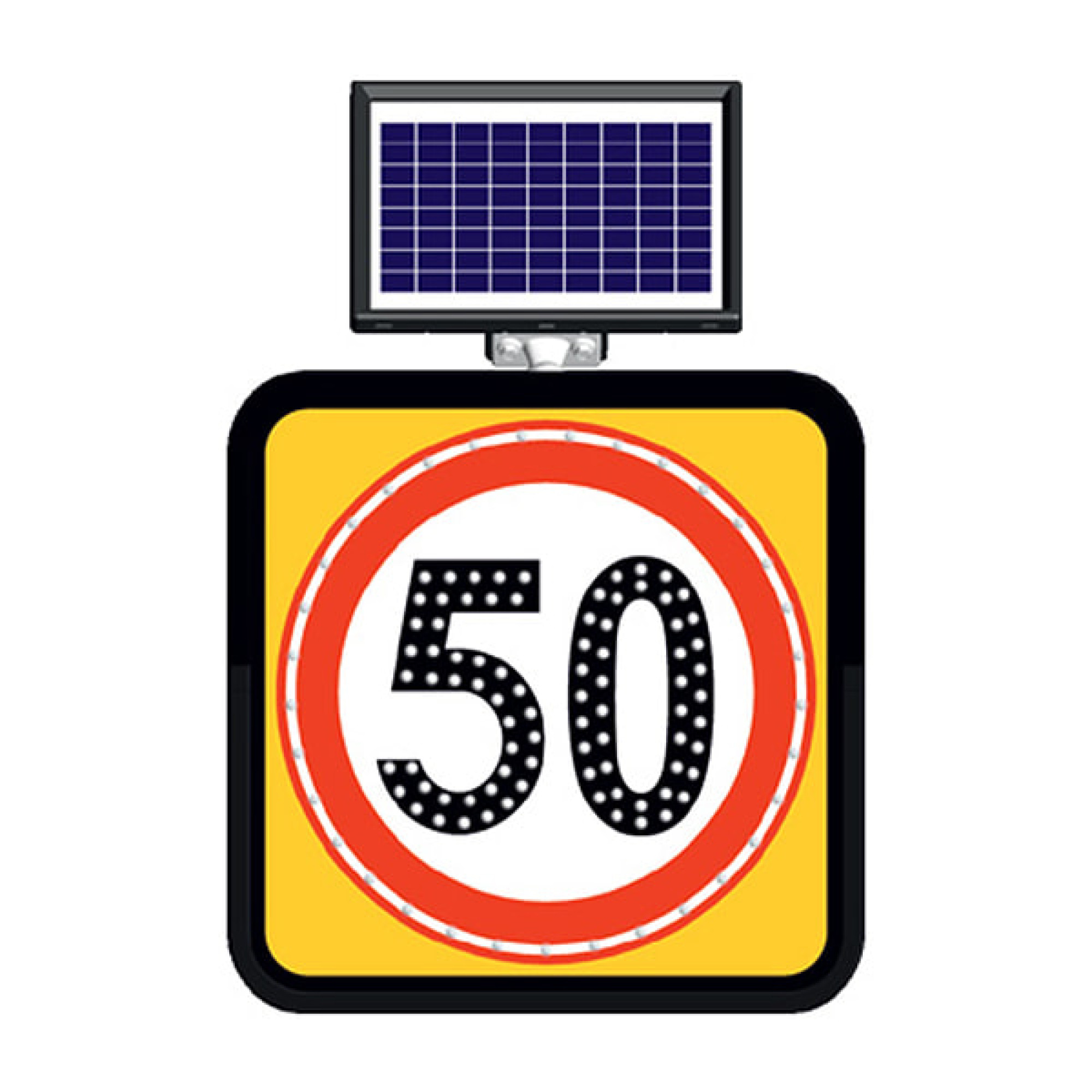 Maximum Speed Limit 50 km Solar LED Solar Traffic Sign