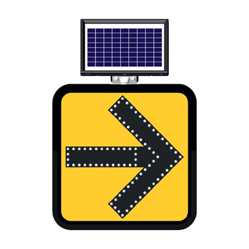 Solar Powered Led Mandatory Right Direction Sign Traffic Sign