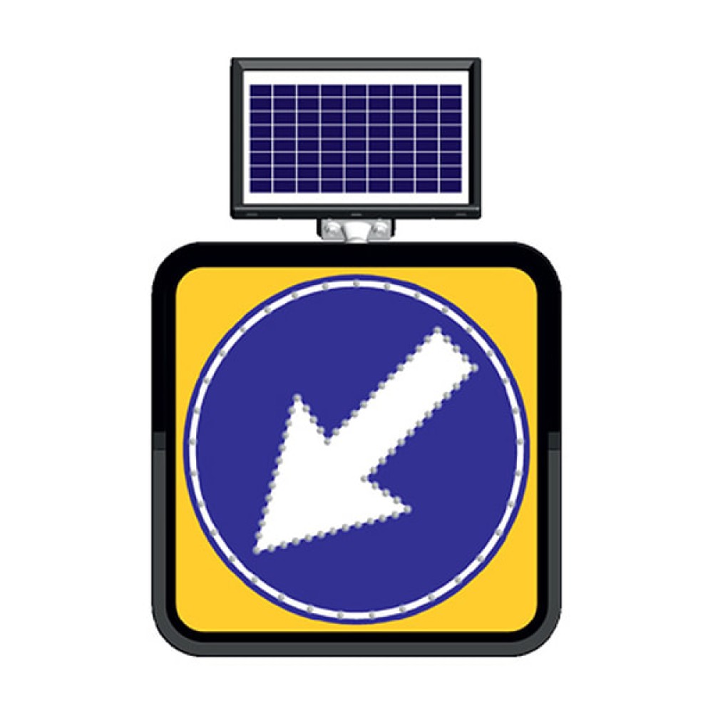 Solar Powered Led Left Hand Sign Traffic Sign