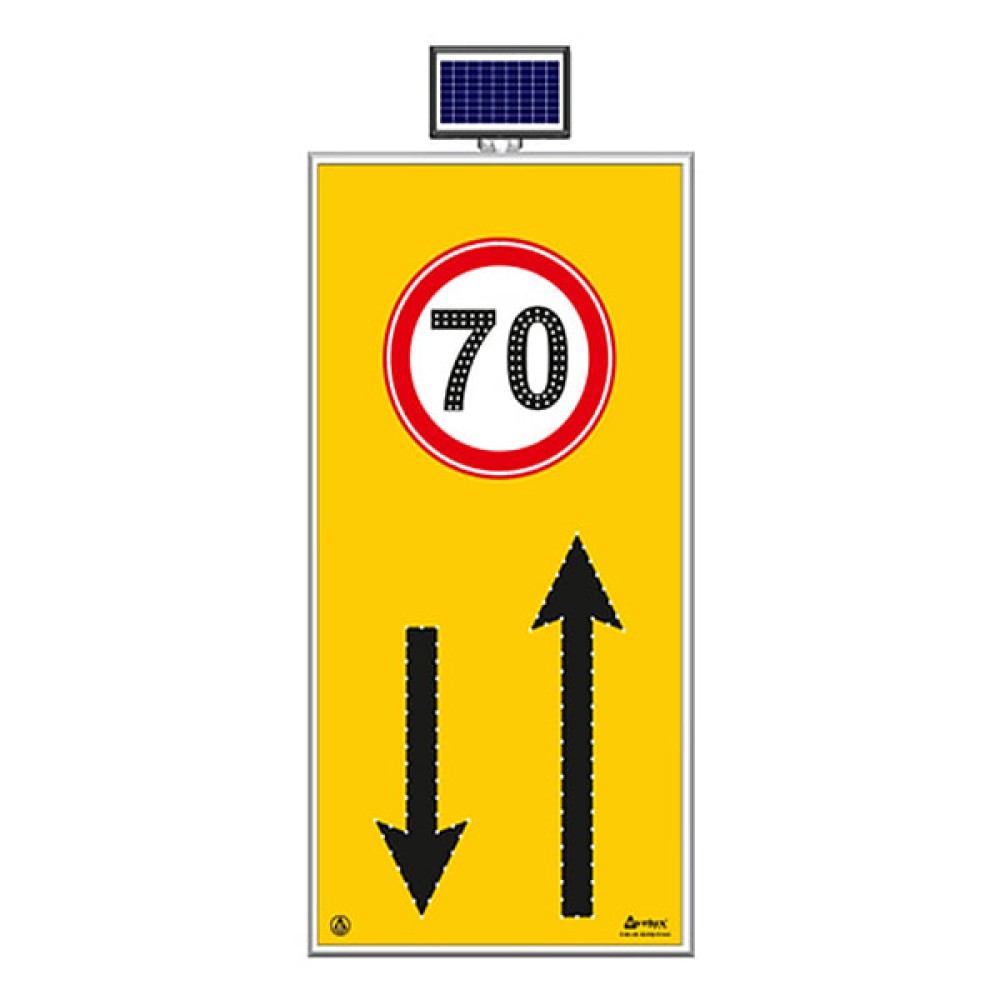 Solar Energy Led Maximum Speed 70 km Coming Road Maintenance Warning Sign