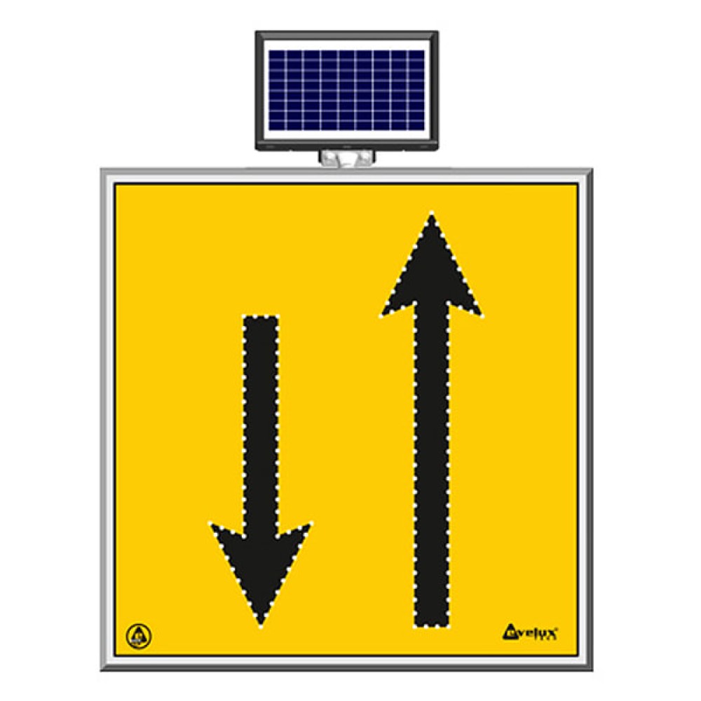 Solar Energy Led Two Way Traffic Road Maintenance Warning Sign