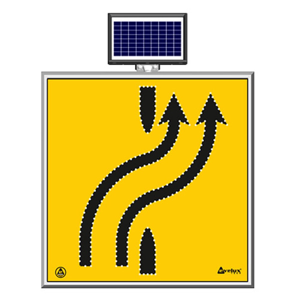 Solar Powered Led Strip Transfer Left to Right (Double) Traffic Road Maintenance Warning Sign