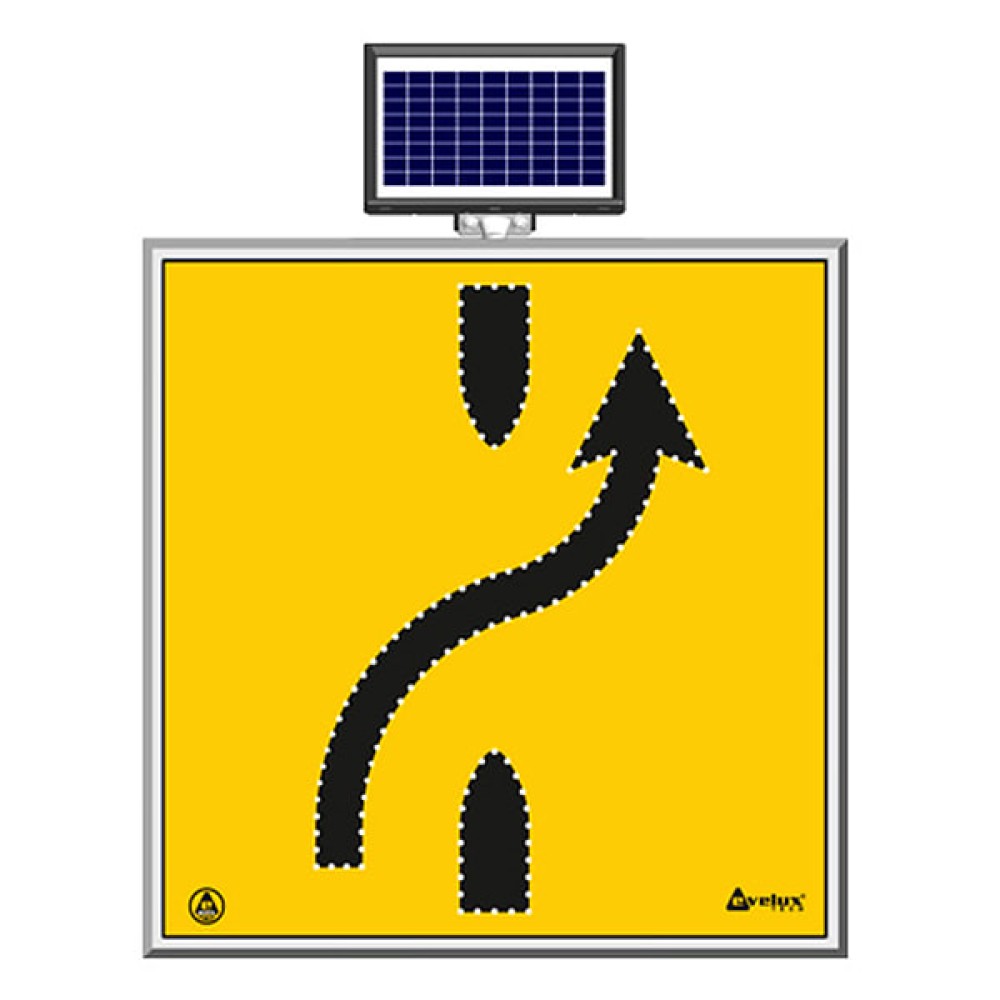 Solar Powered Led Strip Transfer Left to Right Traffic Road Maintenance Warning Sign