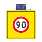 Solar Powered Led Speed Limit 90 Km Road Maintenance Traffic Warning Sign 90 Speed Limit Sign