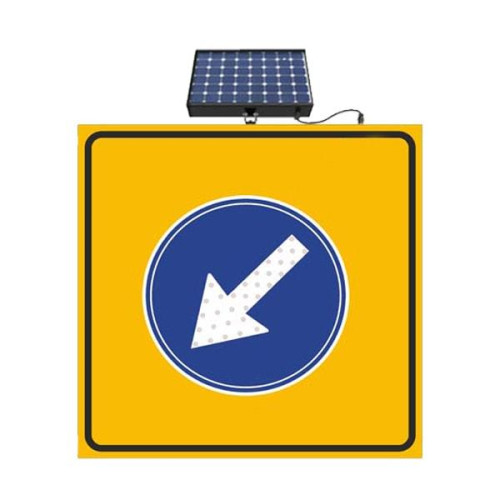 Solar Powered LED Drive Left Road Maintenance Traffic Warning Sign