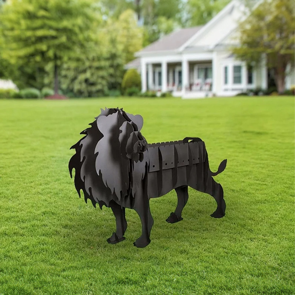 Lion-Looking Barbecue Charcoal Barbecue Metal Lion-Shaped Barbecue