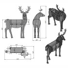 Deer Shaped Barbecue Metal Deer Barbecue Charcoal BBQ Decorative Sculpture