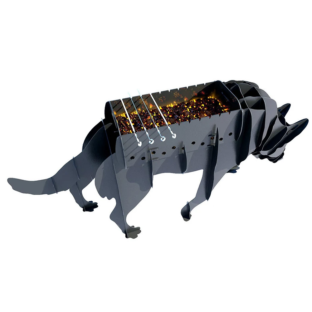 Barbeque With Wolf Figure Barbecue Charcoal Barbecue Metal Barbeque In The Shape of a Wolf