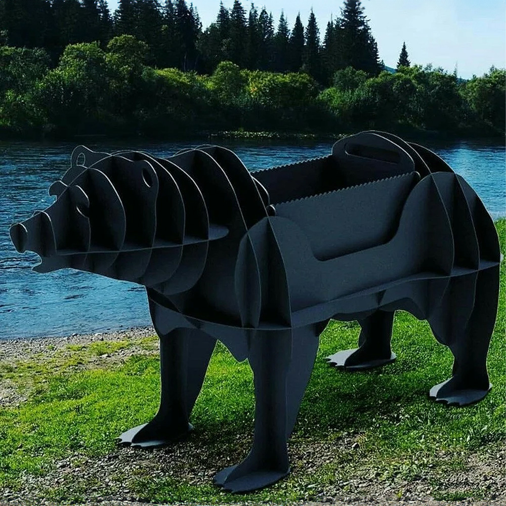 Bear Barbecue Charcoal Barbecue Metal Bear Shaped Barbecue