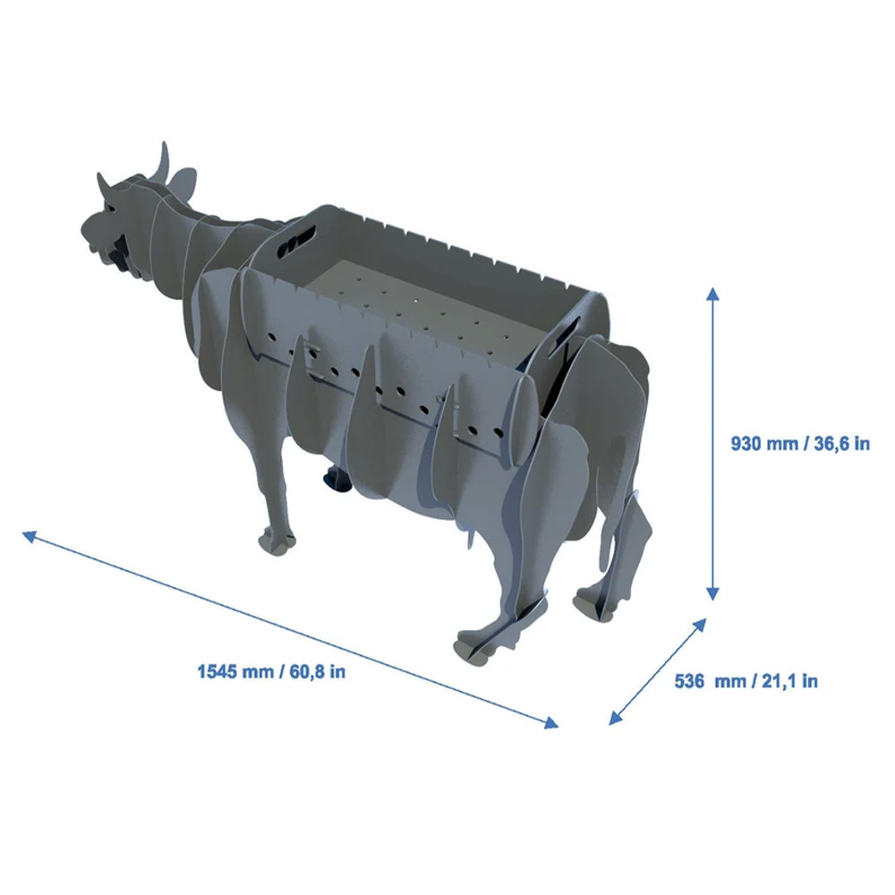 Cow Shaped Barbecue Charcoal Barbecue Metal Cow Barbecue