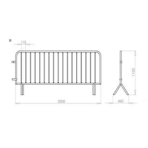 Metal Safety Barrier Special Printed Barrier for Firms and Companies 2.5 Meters