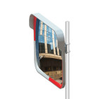 Traffic Safety Mirror 40x60 cm and 2m / 2.5m / 3m Galvanized Flange Post Set