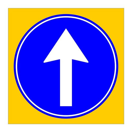 Forward Mandatory Direction Sign Parking Lot Sign