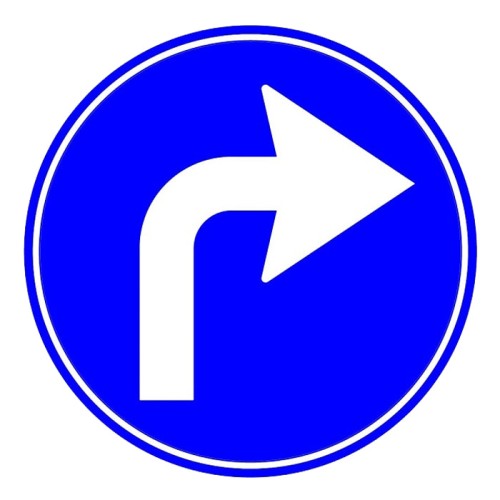 Forward Right Compulsory Direction Sign Parking Lot Sign