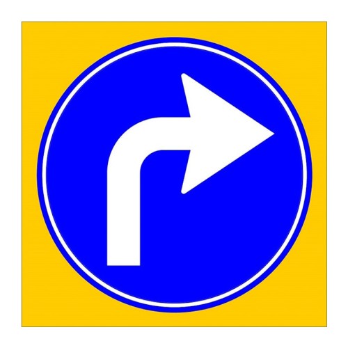 Forward Right Compulsory Direction Sign Parking Lot Sign