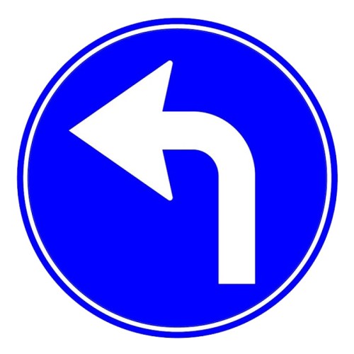 Forward Left Mandatory Direction Sign Parking Lot Sign