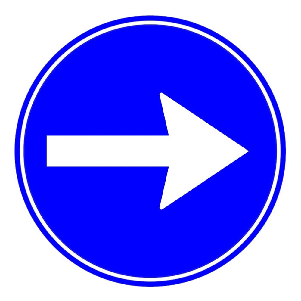 Right Compulsory Direction Sign Parking Lot Sign