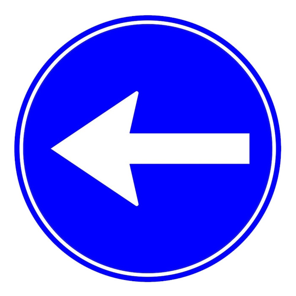 Left Compulsory Direction Sign Parking Lot Sign