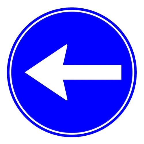 Left Compulsory Direction Sign Parking Lot Sign