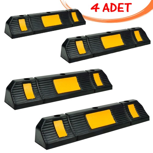 Vehicle Stopper Parking Stopper Rubber Vehicle Stopper 60 cm (4 PCS)