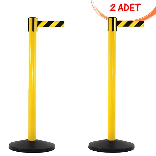 Lane Barrier Guidance Barrier - Yellow Painted Dual Color Ribbon (2 PCS)