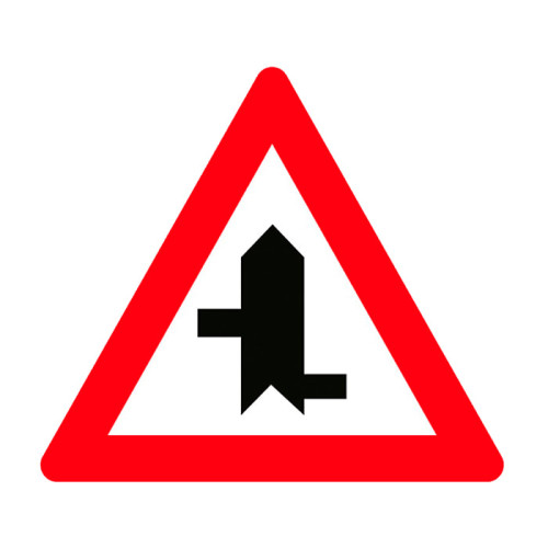 Main Road Secondary Road Junction Sign Hazard Warning Sign T-22d