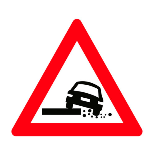 Low Shoulder Traffic Sign Danger Warning Sign T-36