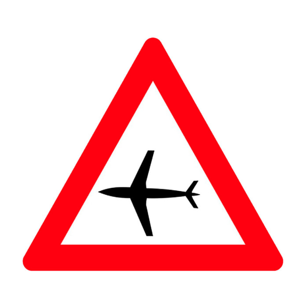 Airport Low Flight Sign Traffic Hazard Warning Sign T-17