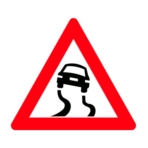 Slippery Road Sign Traffic Hazard Warning Sign T-8