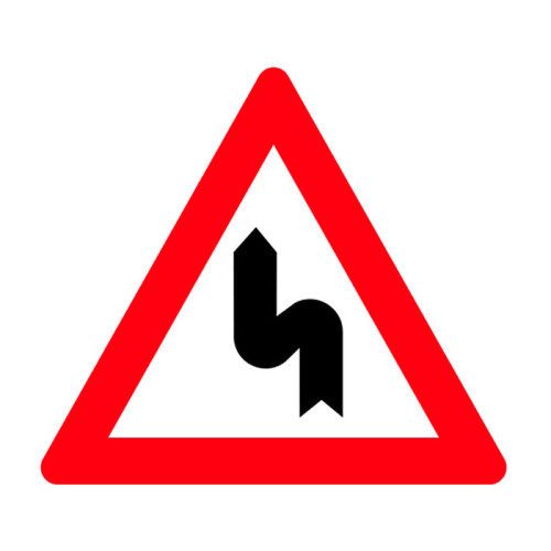 Dangerous Permanent Left Turns Sign Traffic Sign T-2b