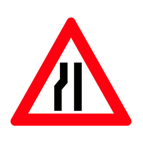 Narrow to The Left Covering Sign Traffic Sign T-4c