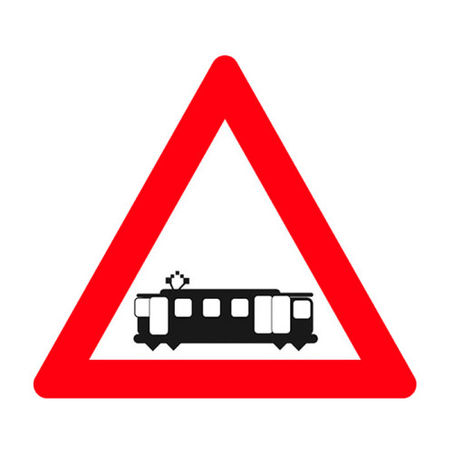 Junction Sign Formed by Tram Line T-39