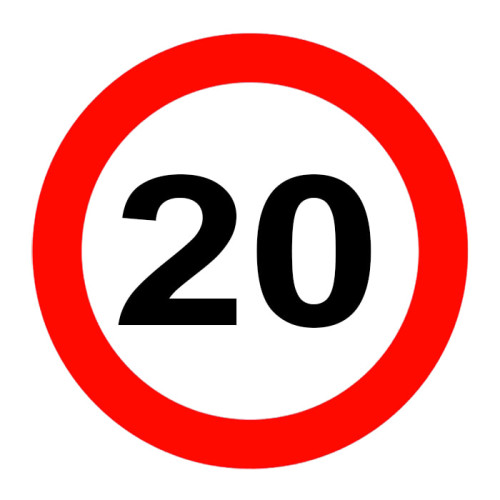 Maximum Speed ​​Limitation Sign 20 km Traffic Sign TT-29