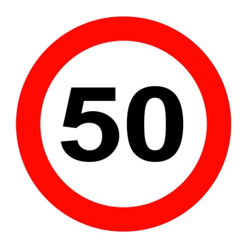 Maximum Speed ​​Limitation Sign 50 km Traffic Sign TT-29