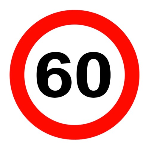 Maximum Speed ​​Limitation Sign 60 km Traffic Sign TT-29