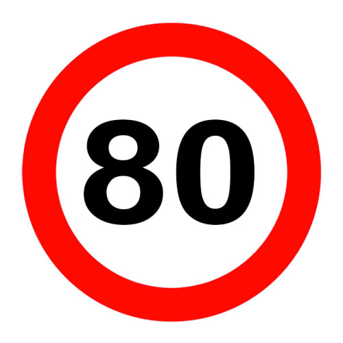 Maximum Speed ​​Limitation Sign 80 km Traffic Sign TT-29