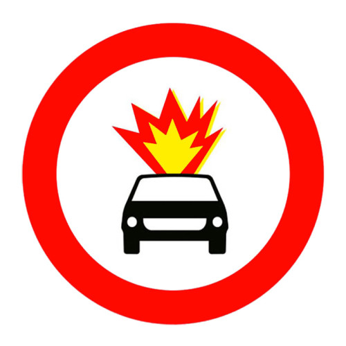 No Entry Sign for Vehicles Carrying Explosives TT-16a