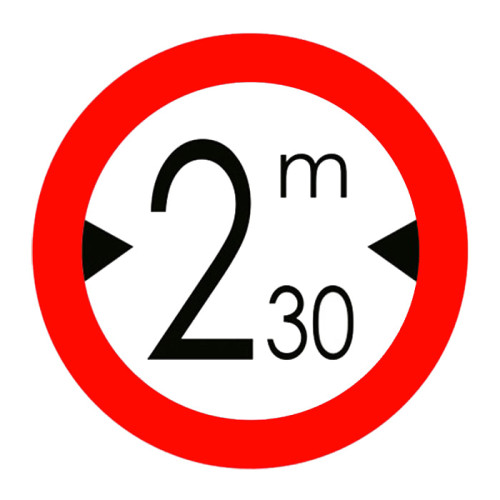 No Entry Sign for Vehicles More Than One Meter Width TT-20